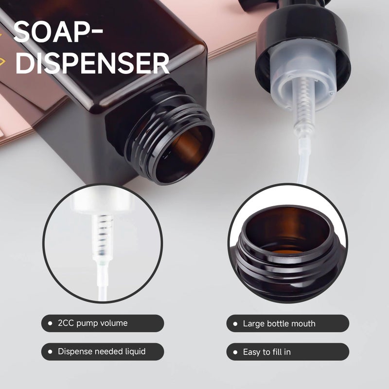 ZEJIA 15OZ Foaming Soap Dispenser, 2-Pack Plastic Hand Soap Dispenser, Refillable Leakproof Foam Pump Bottle with Waterproof Labels, for Shampoo, Body Wash - Image 4